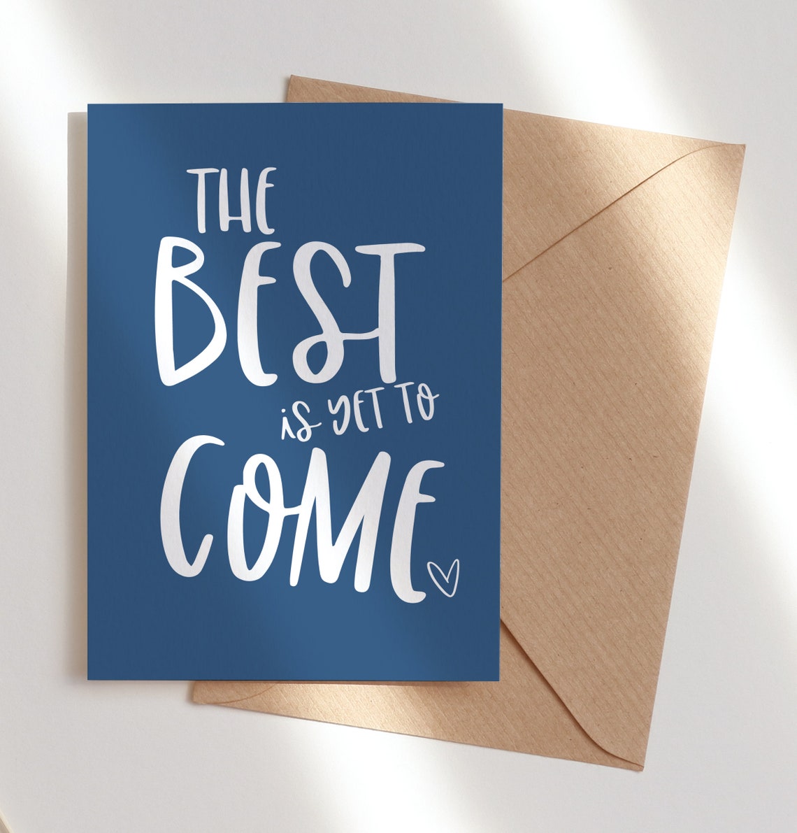 The Best Is Yet To Come Inspirational Blue Greeting Card Quote Print - Image 5