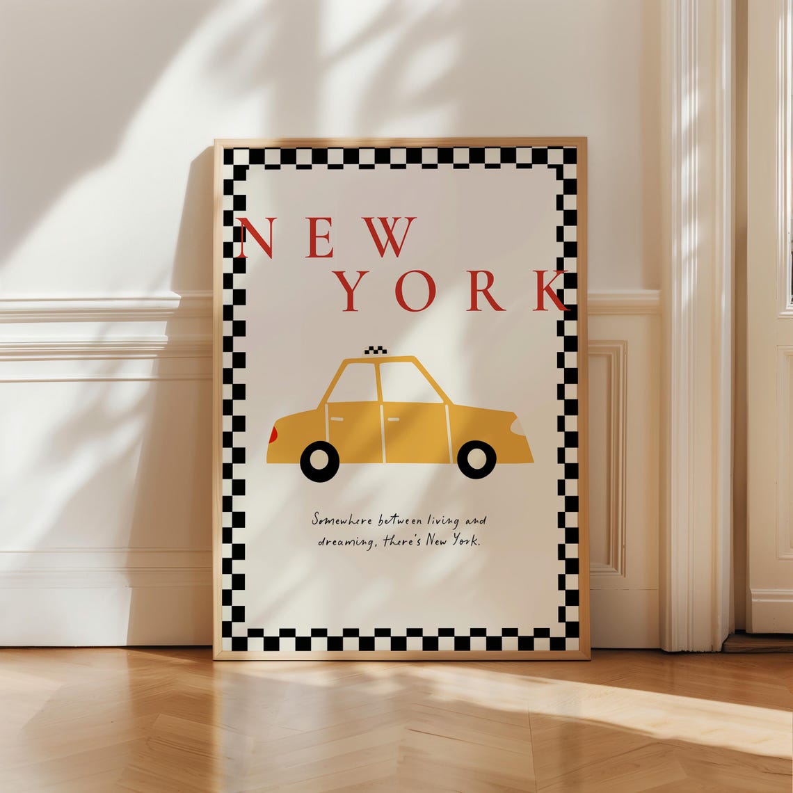 New York City Poster Yellow Taxi Cab Print Nyc Decor Trendy Minimalist Wall Art Aesthetic Preppy Travel Retro Travel Poster Us Nursery