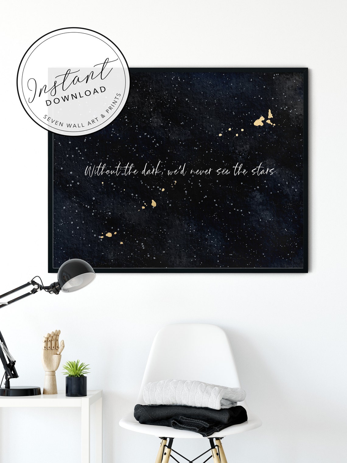 Without The Dark Wed Never See The Stars Quote Landscape Wall Poster - Image 5