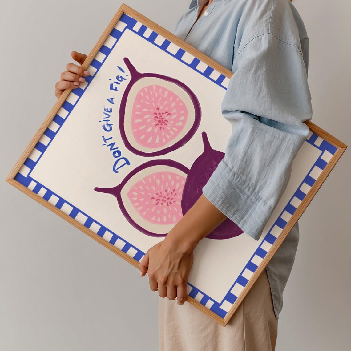 Don't Give a Fig Funny Pun Colorful Fig Fruit Kitchen Wall Art Print - Image 4