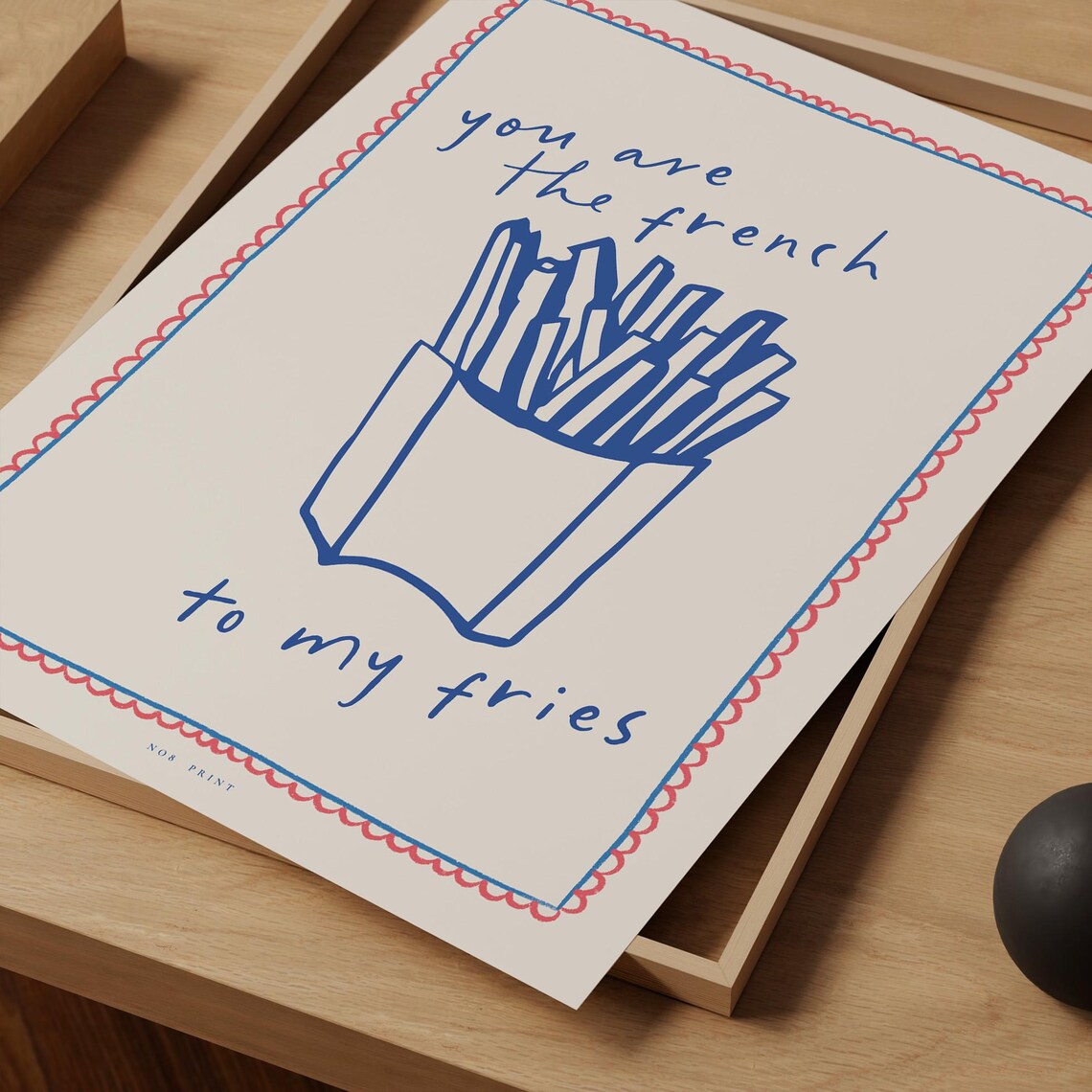 You Are The French To My Fries Retro Kitchen Wall Art Funny Poster - Image 4