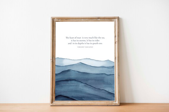 Van Gogh-Inspired Quote Print, Coastal Wall Art