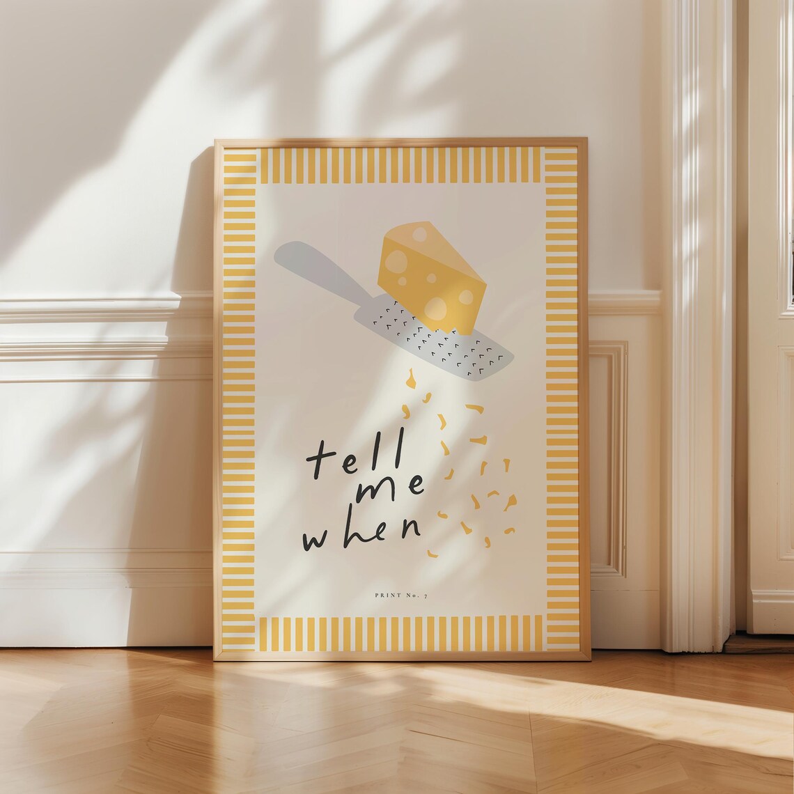 Cheese Kitchen Retro Art Print, Minimalist Decor