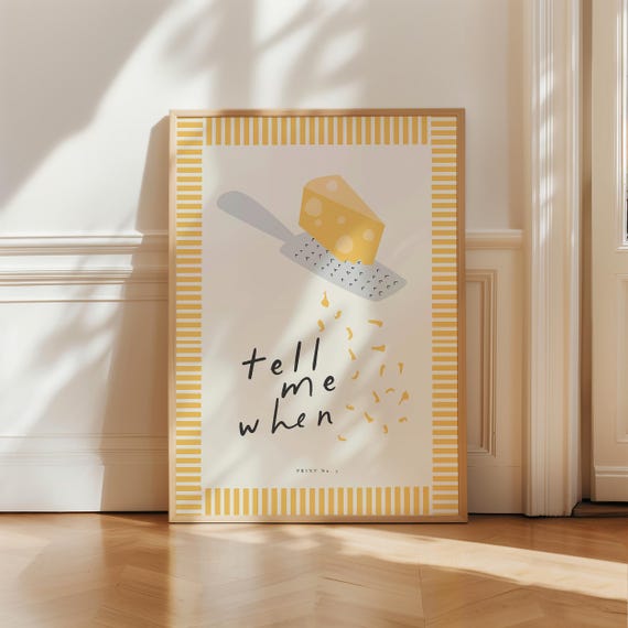 Cheese Kitchen Retro Art Print, Minimalist Decor
