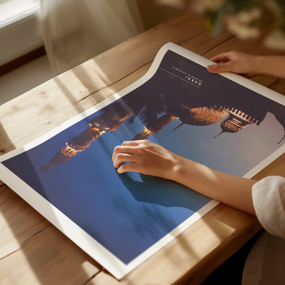 Dubai Mosque Crescent Moon Dusk Silhouette UAE Arabian Nights Poster - Image 3