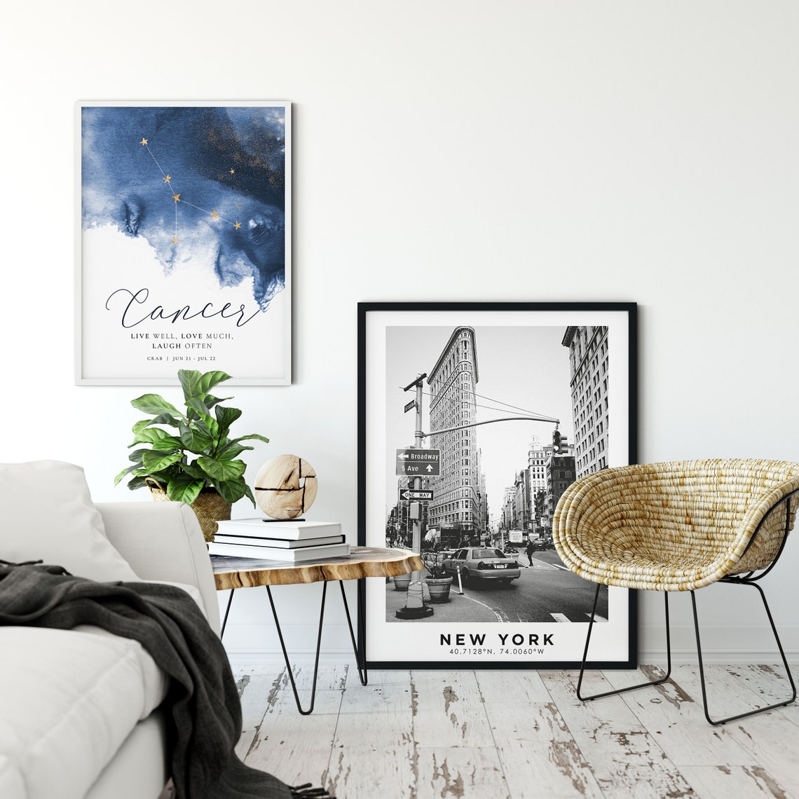 Cancer Zodiac Poster Cancer Constellation Print Personality Trait Birthday Gift Quote Zodiac Birth Month Star Sign Motto Horoscope Quote - Image 2