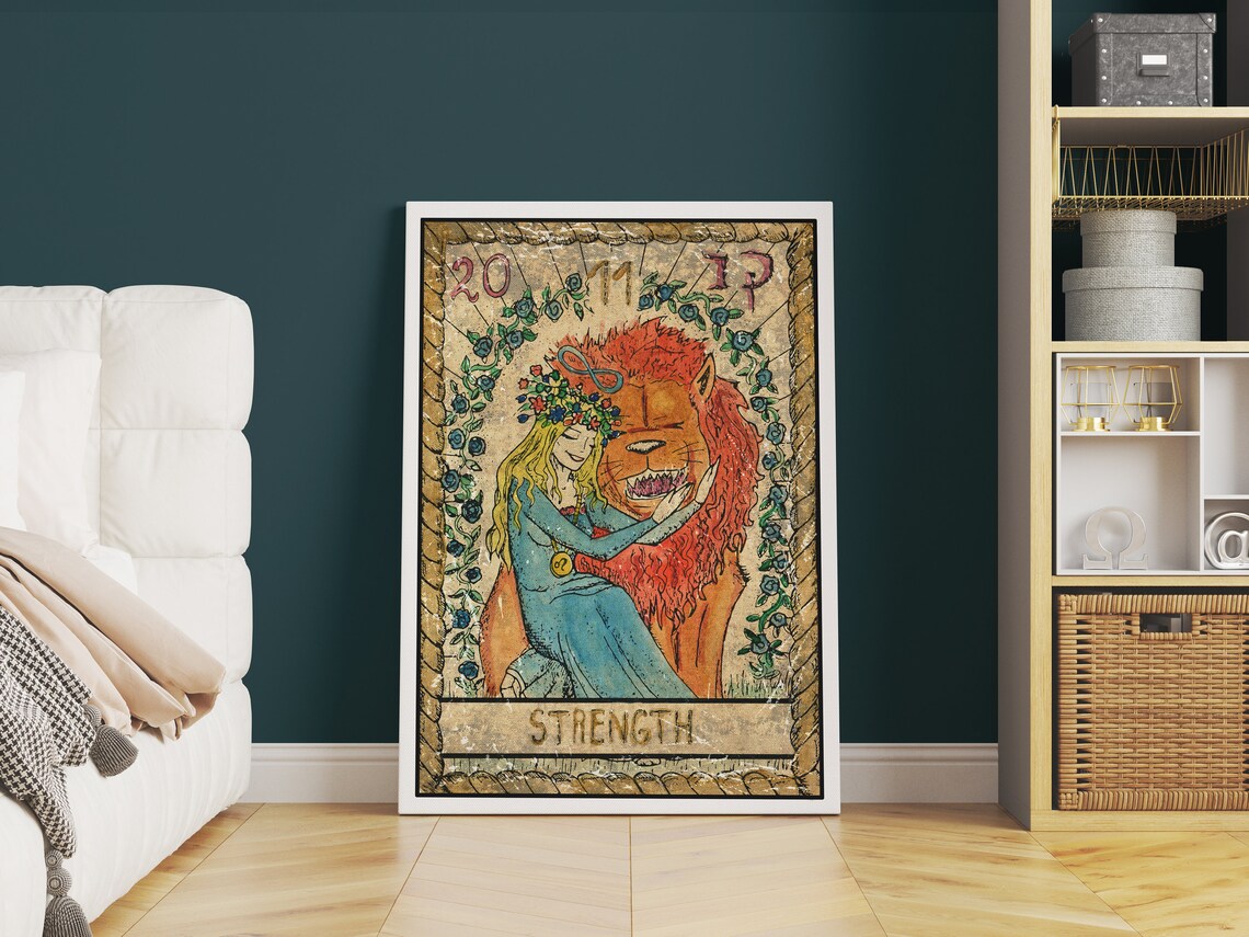 Tarot Card Print Wall Art Tarot Card Strength Tarot Cards Print Tarot Print Tarot Card Wall Print Tarot Card Wall Art Tarot - Image 2