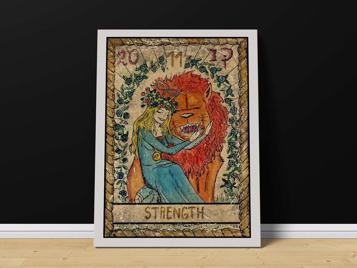 Tarot Card Print Wall Art Tarot Card Strength Tarot Cards Print Tarot Print Tarot Card Wall Print Tarot Card Wall Art Tarot - Image 3