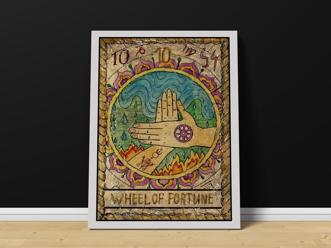 Wheel Of Fortune Tarot Card Art Print Tarot Card Print Tarot Card Tarot Card Wall Print Wheel Of Fortune Tarot Art