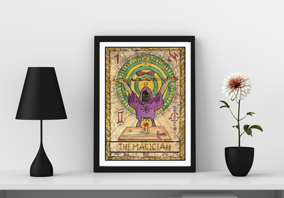 The Magician Tarot Card Wall Art Tarot Card Art Prints Witchy Gift Mystical Wall Art Prints Major Arcana Art Witchcraft Art Print