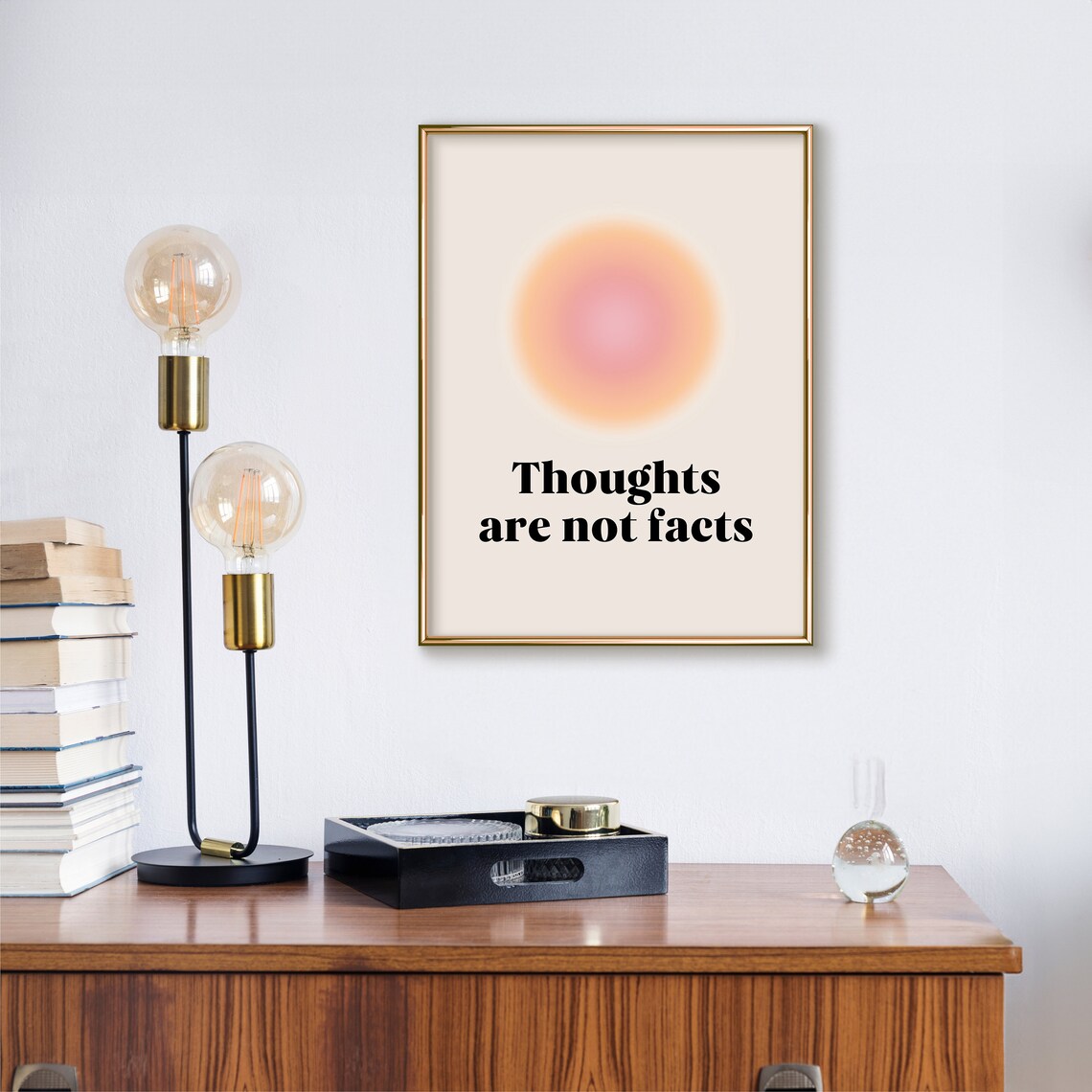 Thoughts Are Not Facts Mental Health Quote Art Print - Image 3