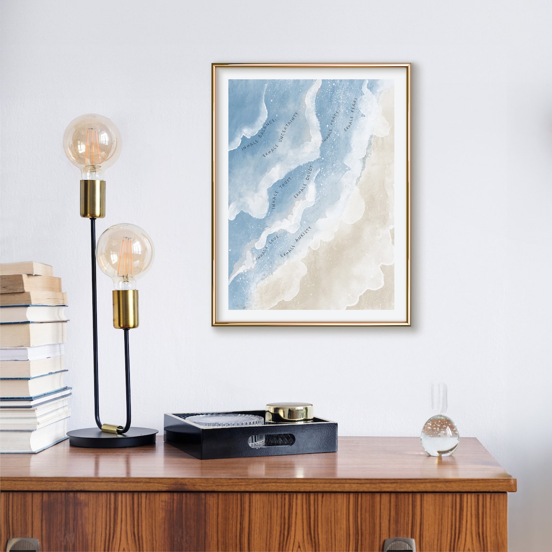 Inhale Exhale Watercolor Meditation Art Print - Image 3