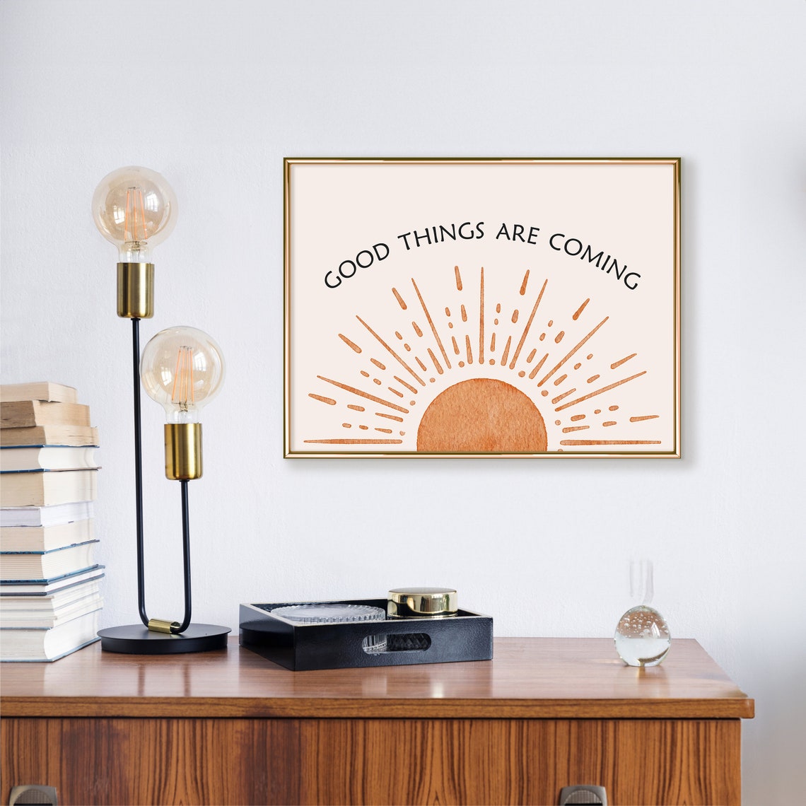 Good Things Are Coming Terracotta Sunrise Boho Inspirational Poster - Image 3