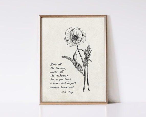 Carl Jung Quote Vintage Psychology Quotes Art Print