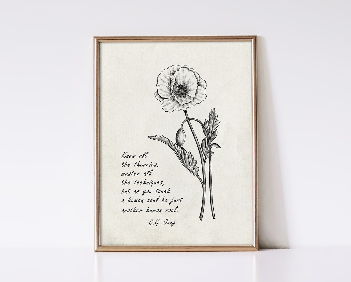 Carl Jung Quote Vintage Psychology Quotes Art Print