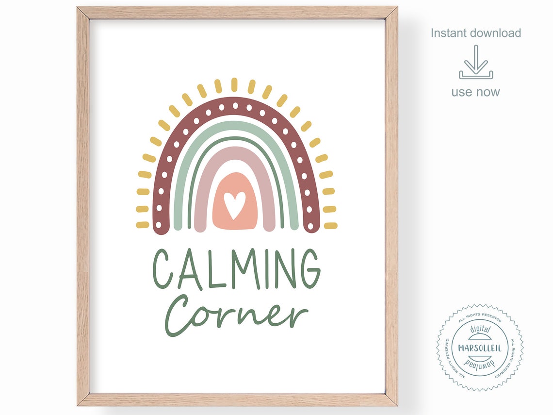 Set of 3 Calming Corner Poster Techniques Rainbow Feelings Kids Decor - Image 3
