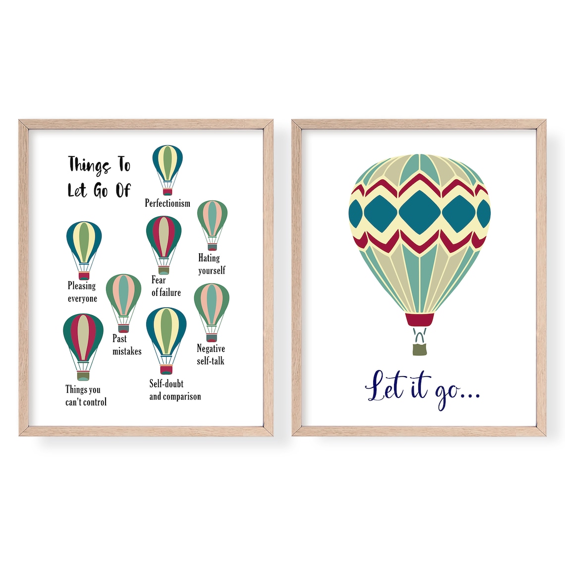 Things to Let Go Of Hot Air Balloon Art Two Print Counseling Gift Set