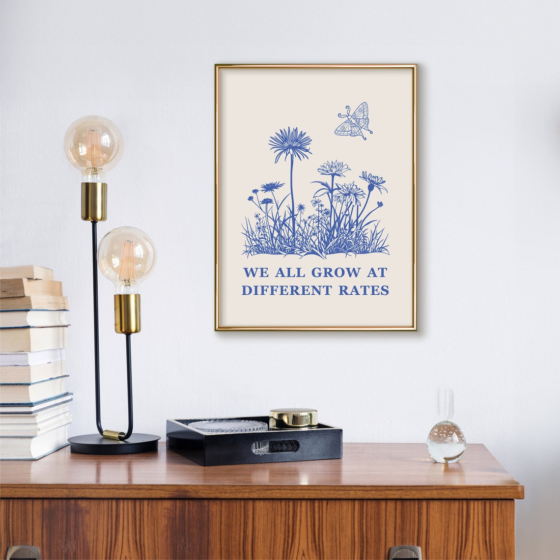 We All Grow at Different Rates Blue Wildflower Botanical Poster - Image 3