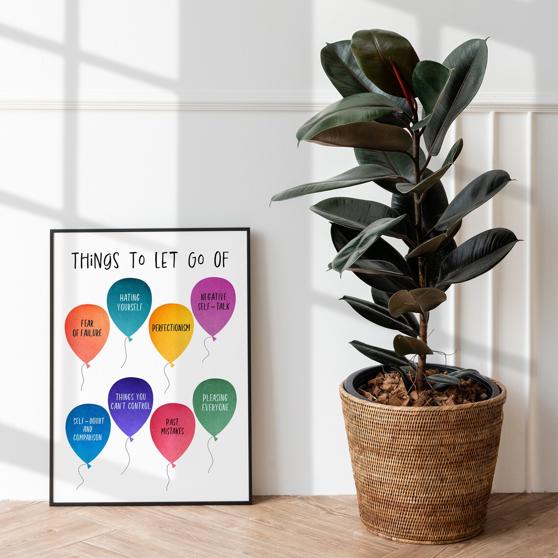 Things To Let Go Of Mental Health Art Print - Image 3