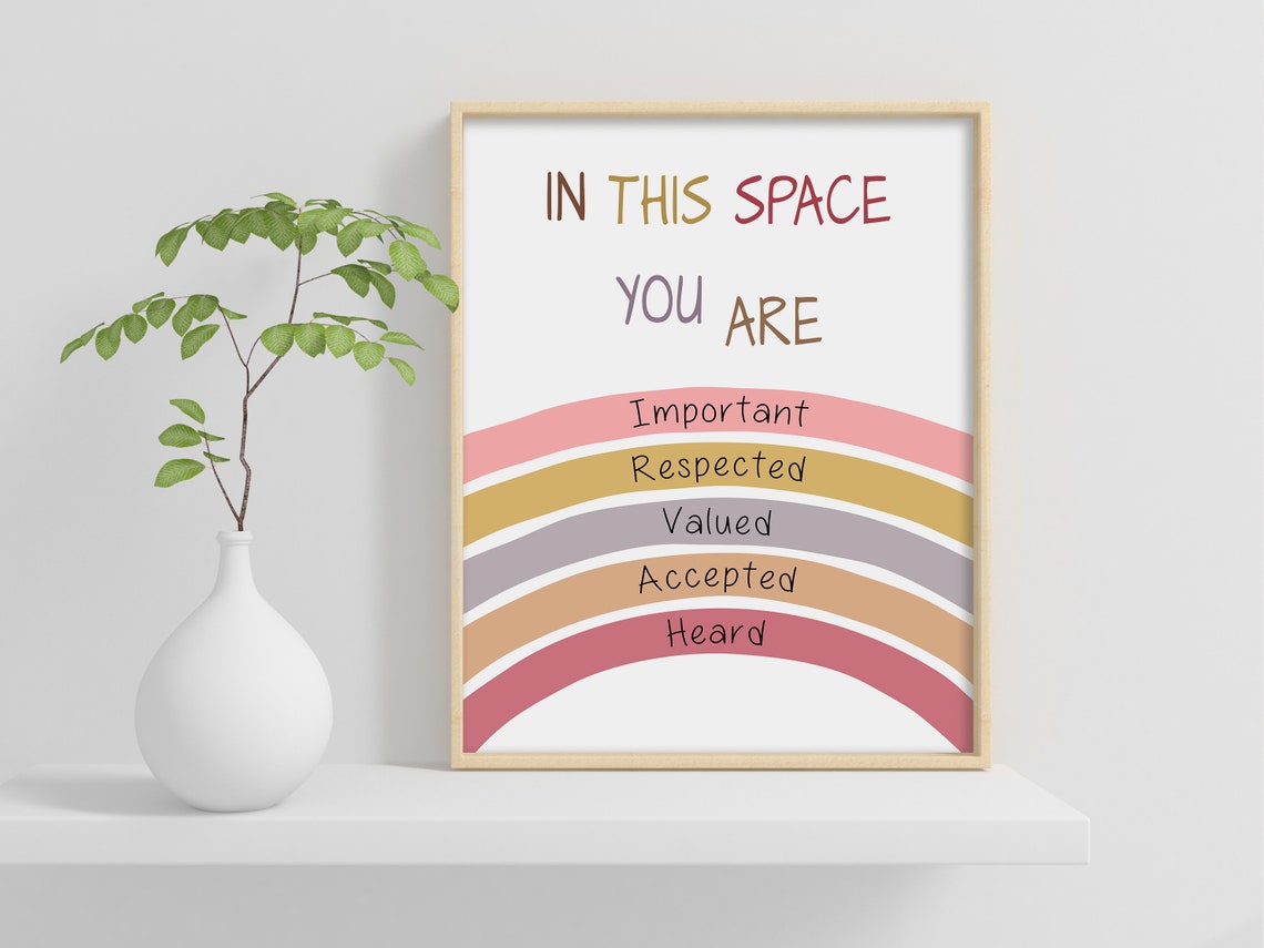 In This Space You Are Important Respected Heard Rainbow Poster - Image 2