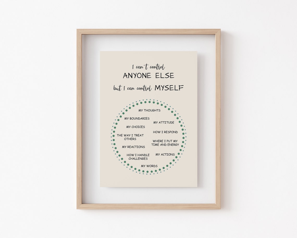 Things I Can Control Circle Green Dot Mindfulness Therapy Poster - Image 3