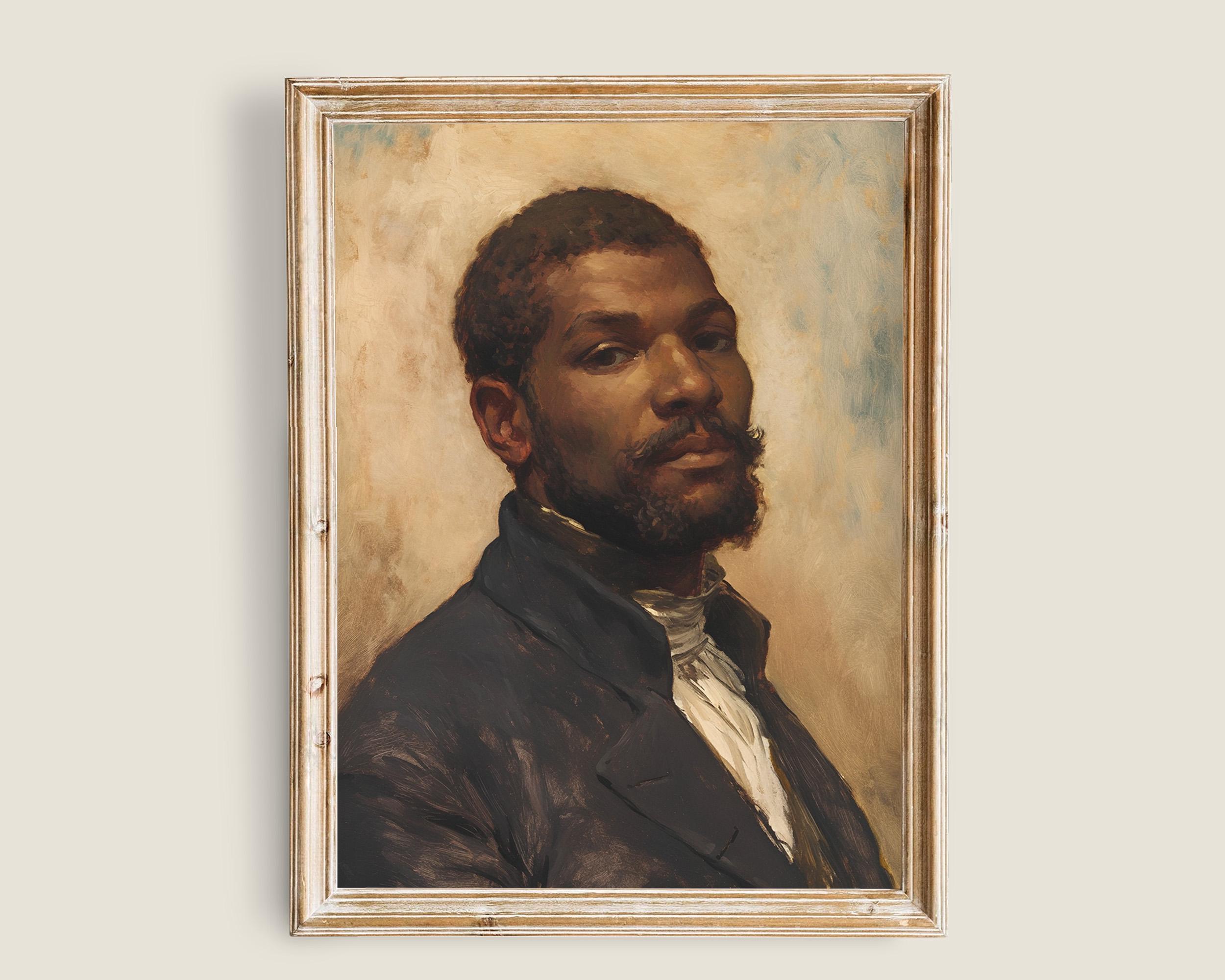Vintage Gentleman Portrait Art Print, Dark Academia