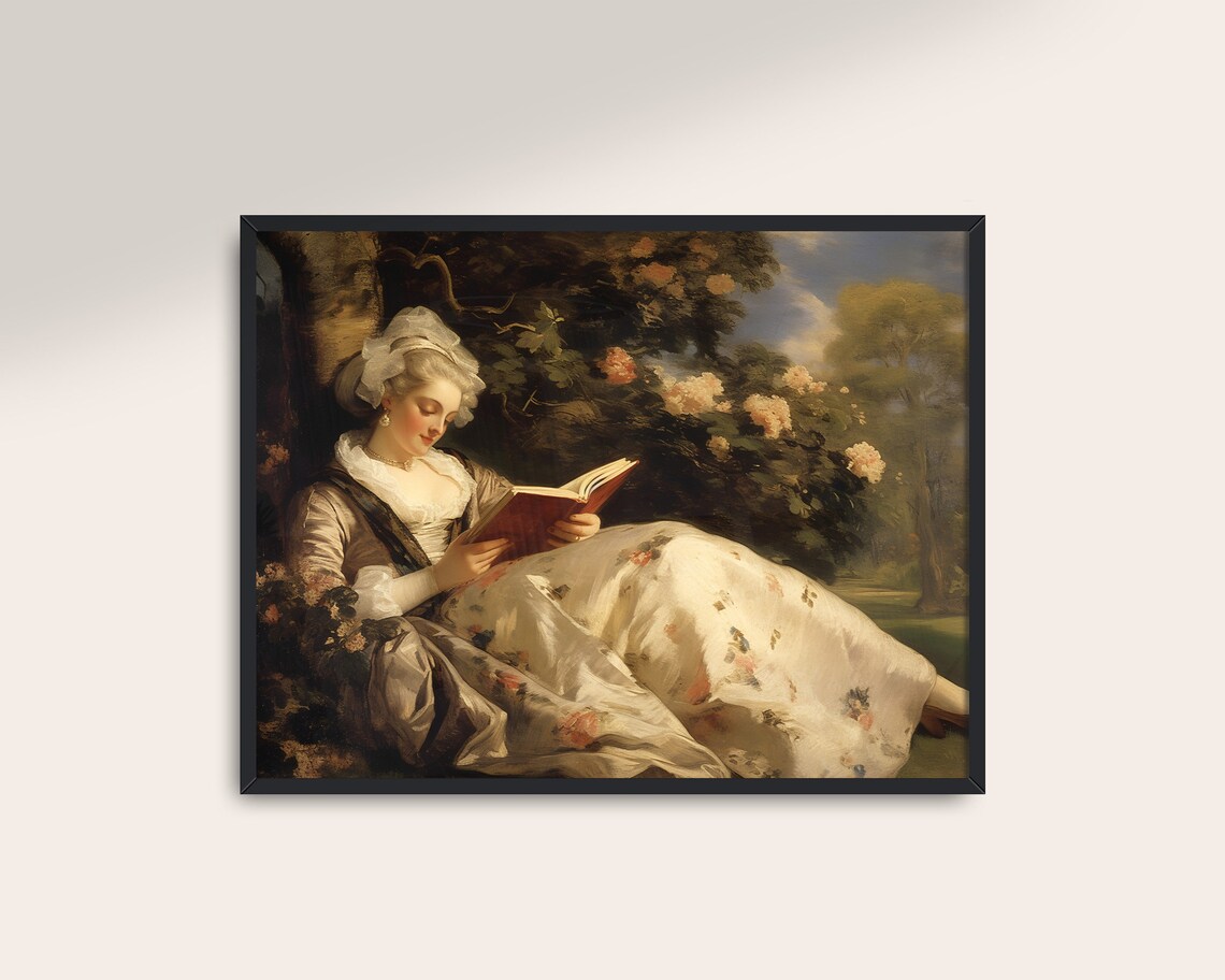 Victorian Prints Reading Books Vintage Art Print - Image 3