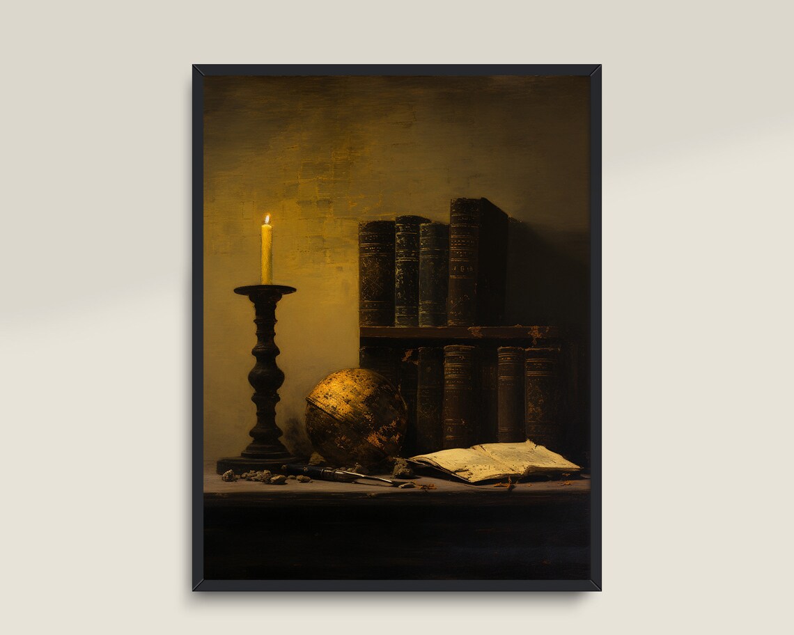 Victorian Books Vintage Dark Academia Art Print - Image 3