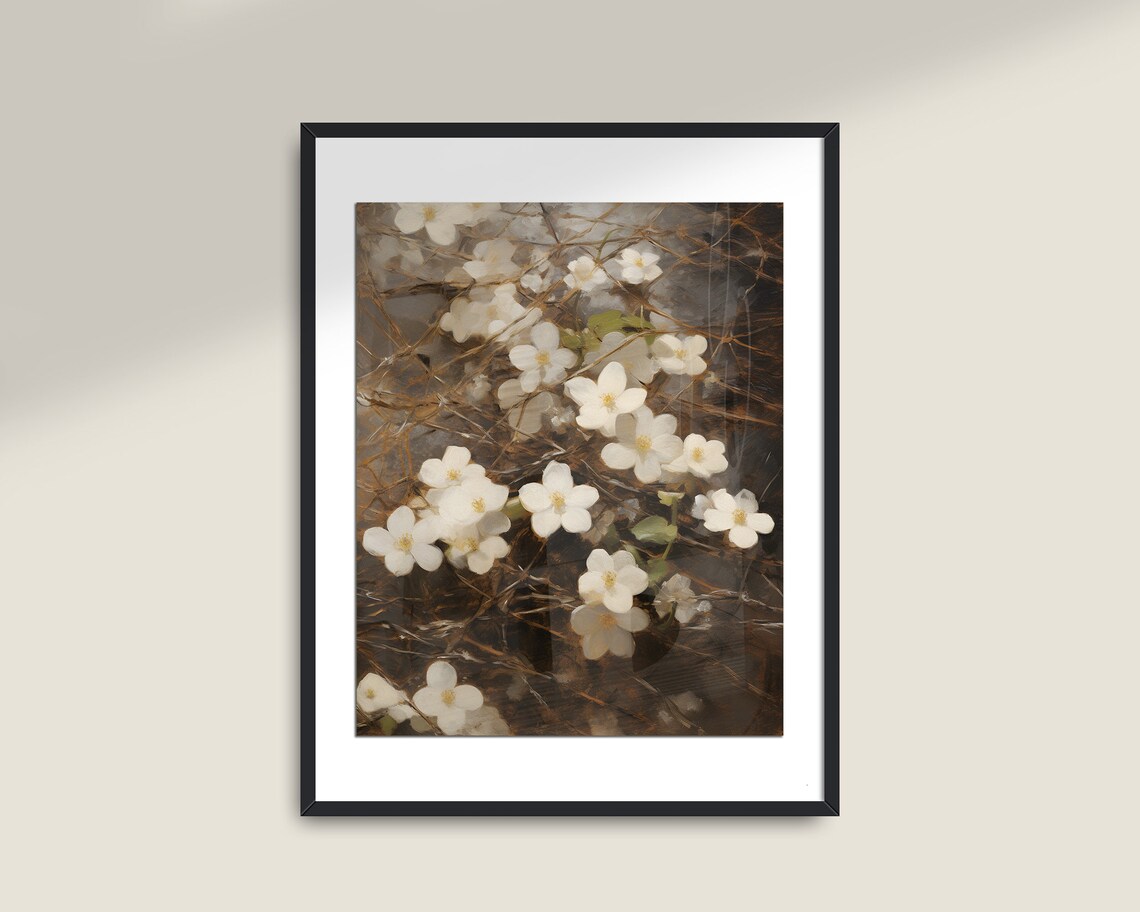Vintage Botanical Floral Art Print, Dark Academia - Image 2