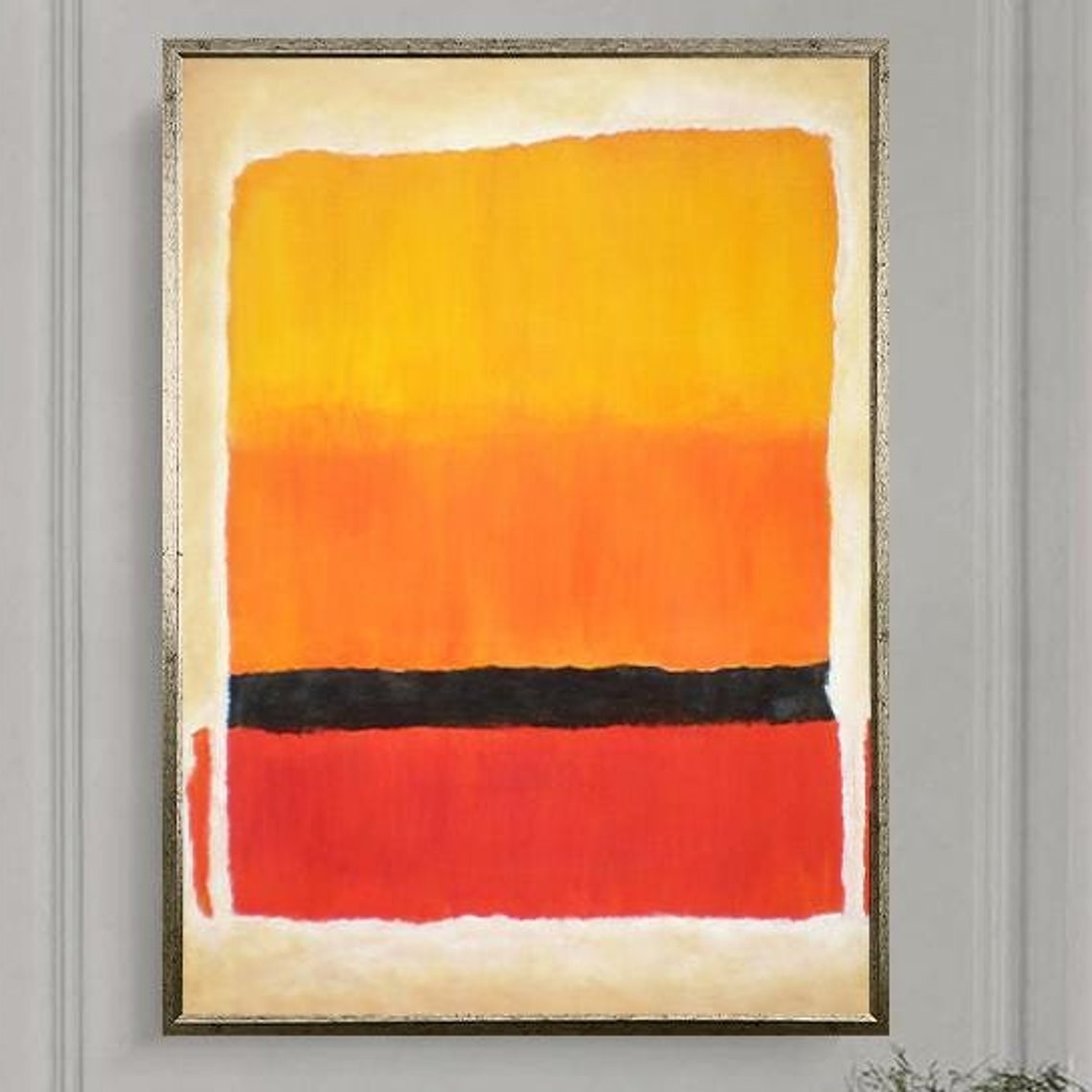 Vibrant Orange Red Yellow Abstract Color Block Rothko Style Poster