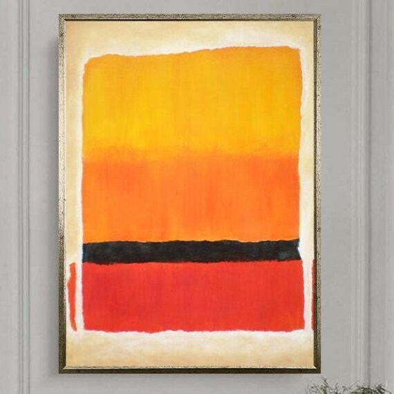 Mark Rothko Blue Orange Framed Painting Abstract Wall Art Minimalism Art Rothko Painting