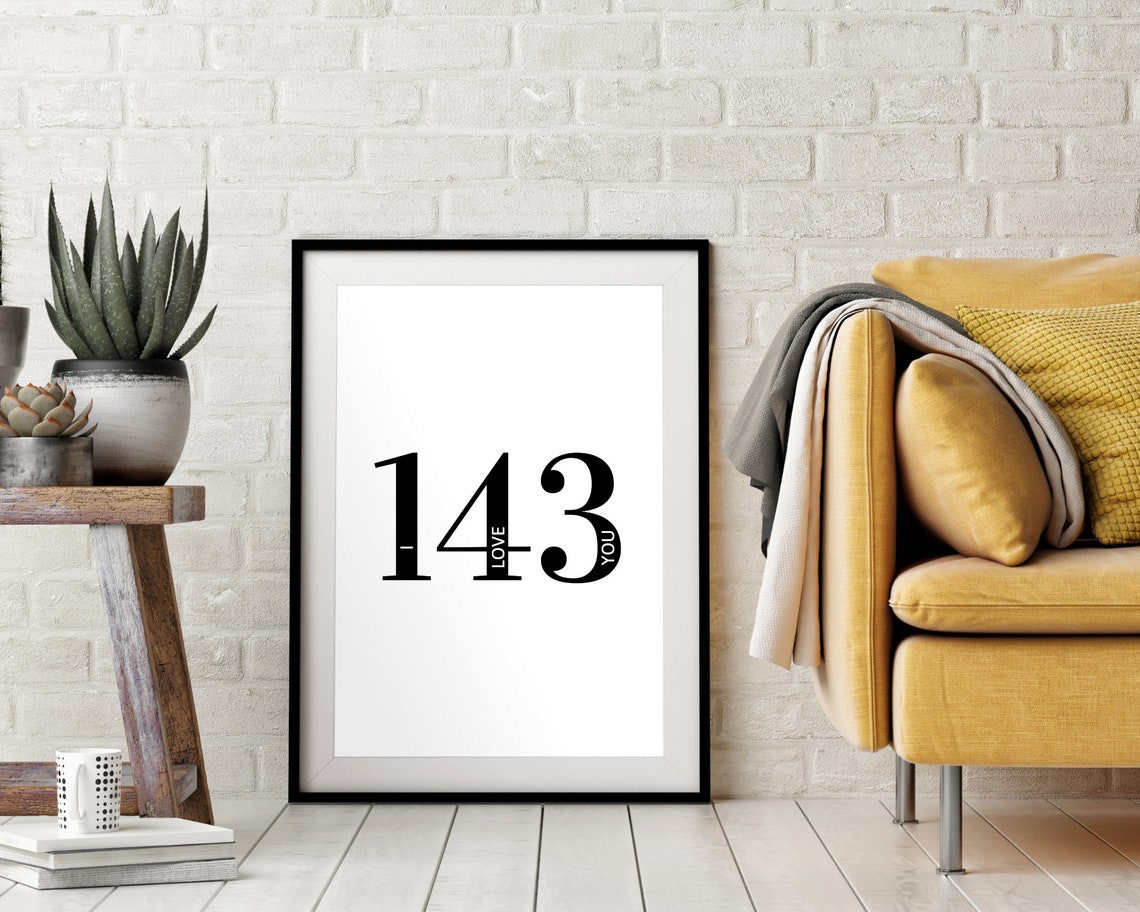Mister Rogers 143 I Love You Hidden Message Typography Wall Art