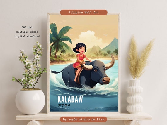 Carabao Poster Philippine Art In Filipino And Baybayin Languange Simple Province Life Home Decor Wall Art