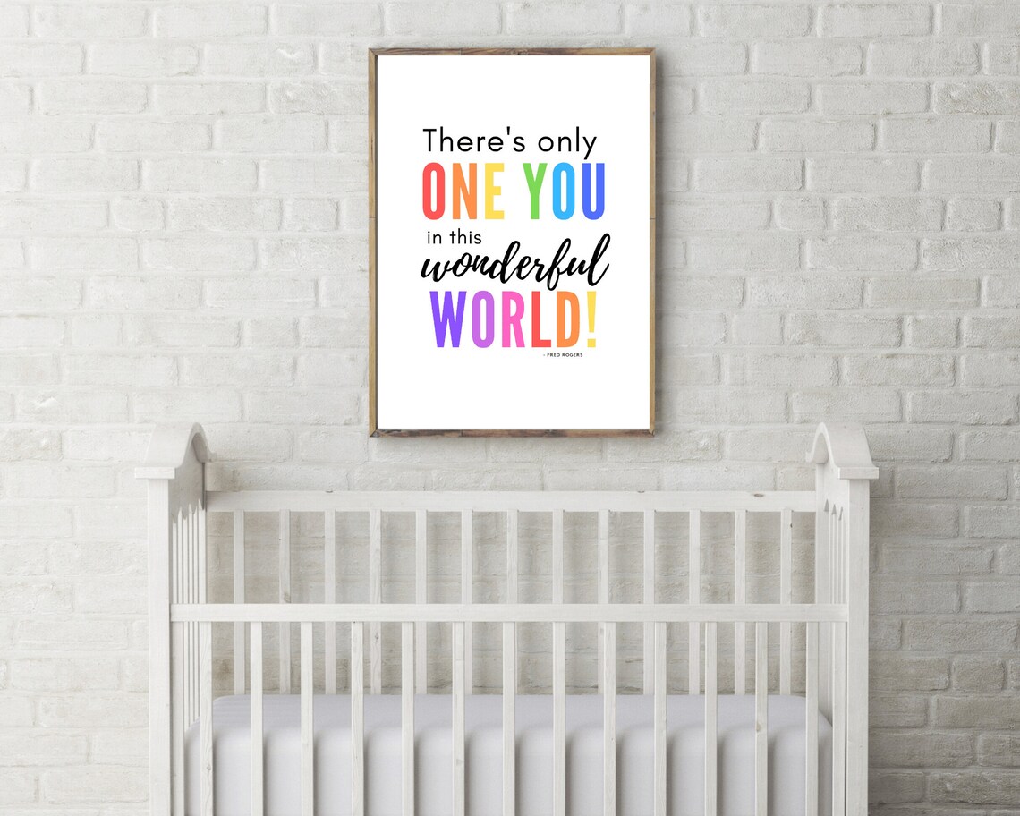 Mister Rogers Only One You In This Wonderful World Rainbow Kids Poster - Image 5