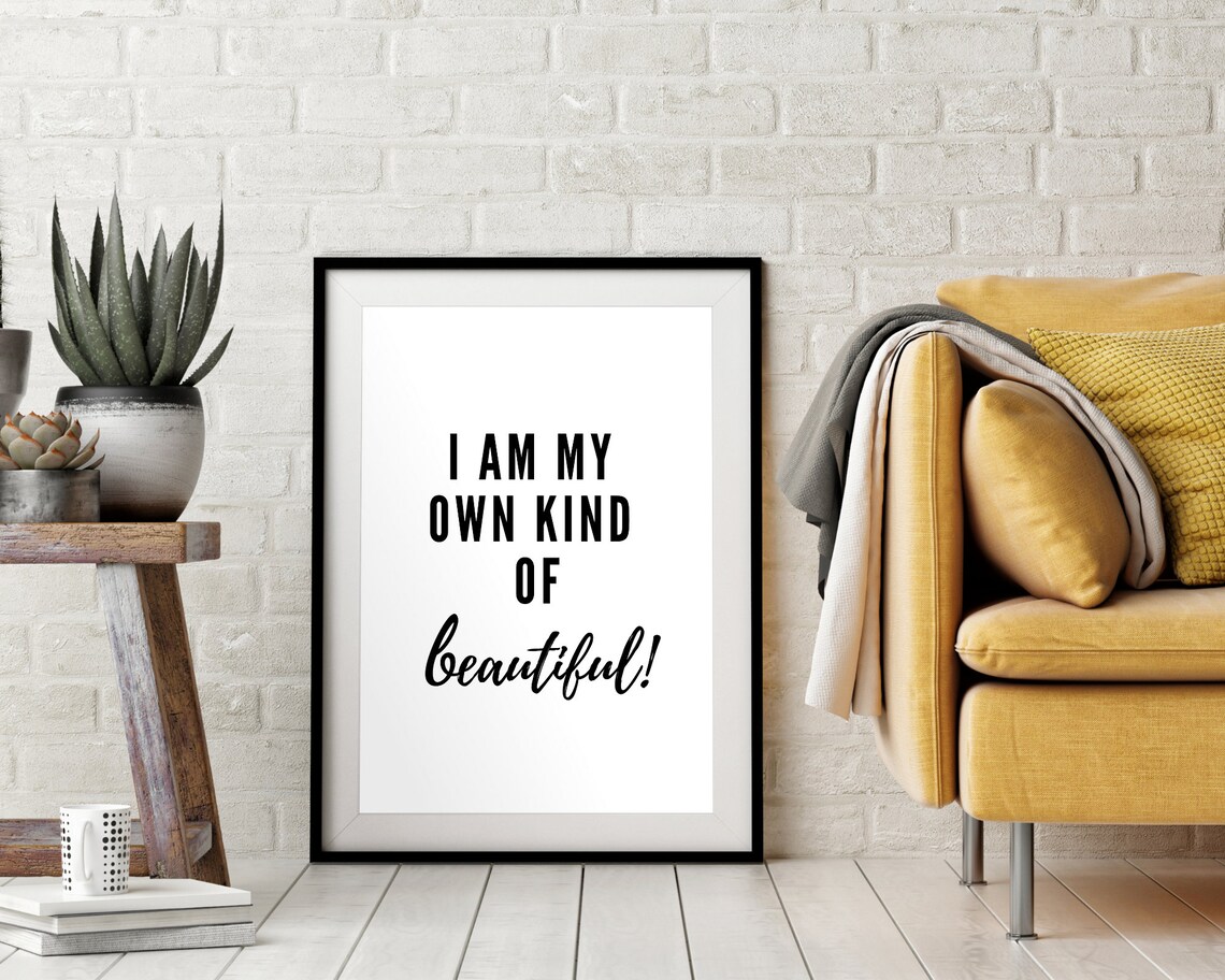 I Am My Own Kind Of Beautiful Quote Self Love Teen Girl Wall Art Poster