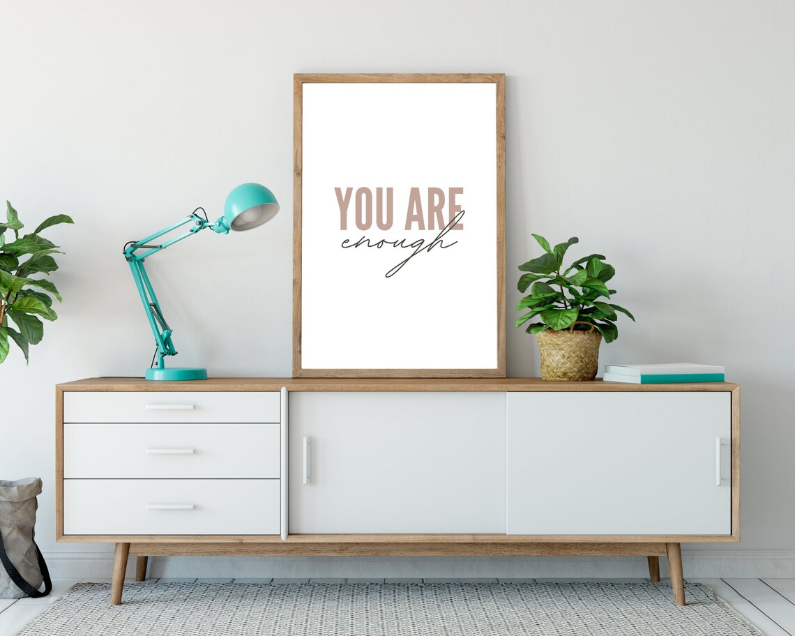 You Are Enough Self Affirmation Quote, Motivational Decor - Image 2