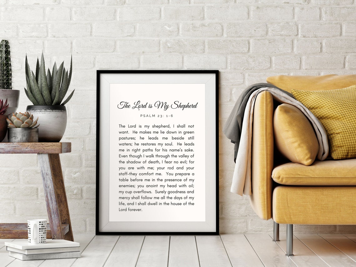 Psalm 23 The Lord Is My Shepherd Bible Verse Scripture Wall Poster