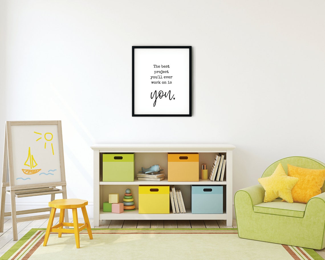 The Best Project Youll Ever Work On Is You Self Love Typography Poster - Image 3