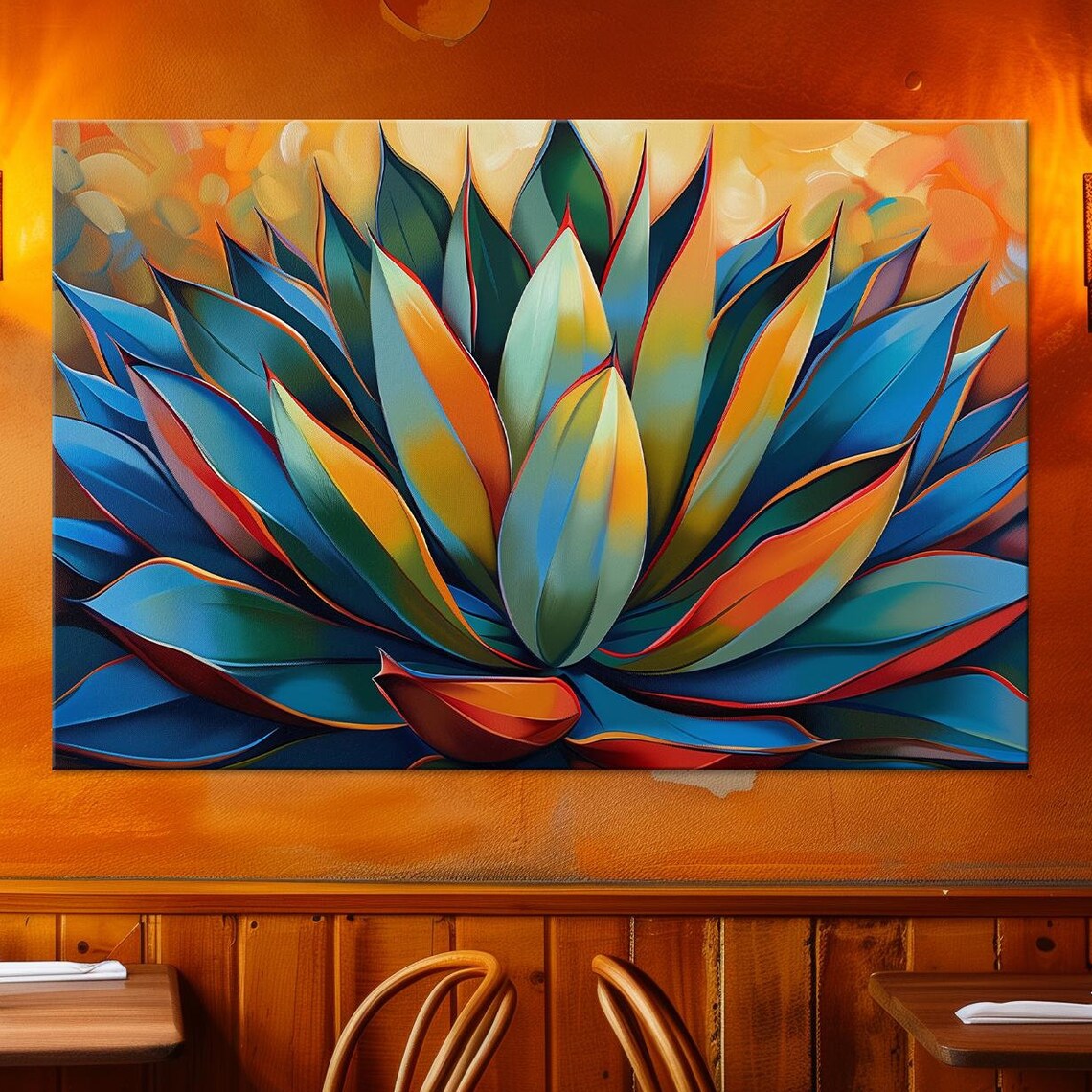 Mexican Blue Agave Art Print, Botanical Wall Decor