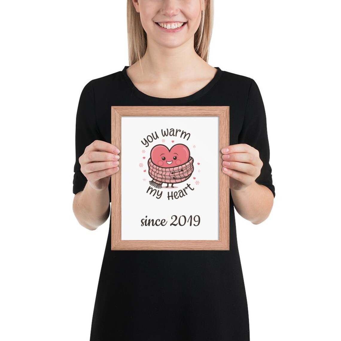 You Warm My Heart Custom Year Framed Anniversary Love Wall Art - Image 4