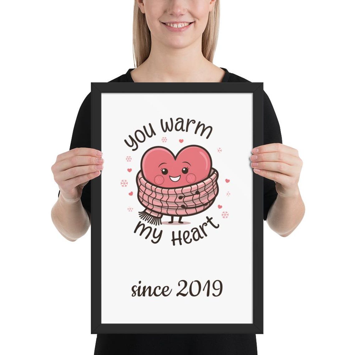You Warm My Heart Custom Year Framed Anniversary Love Wall Art - Image 2