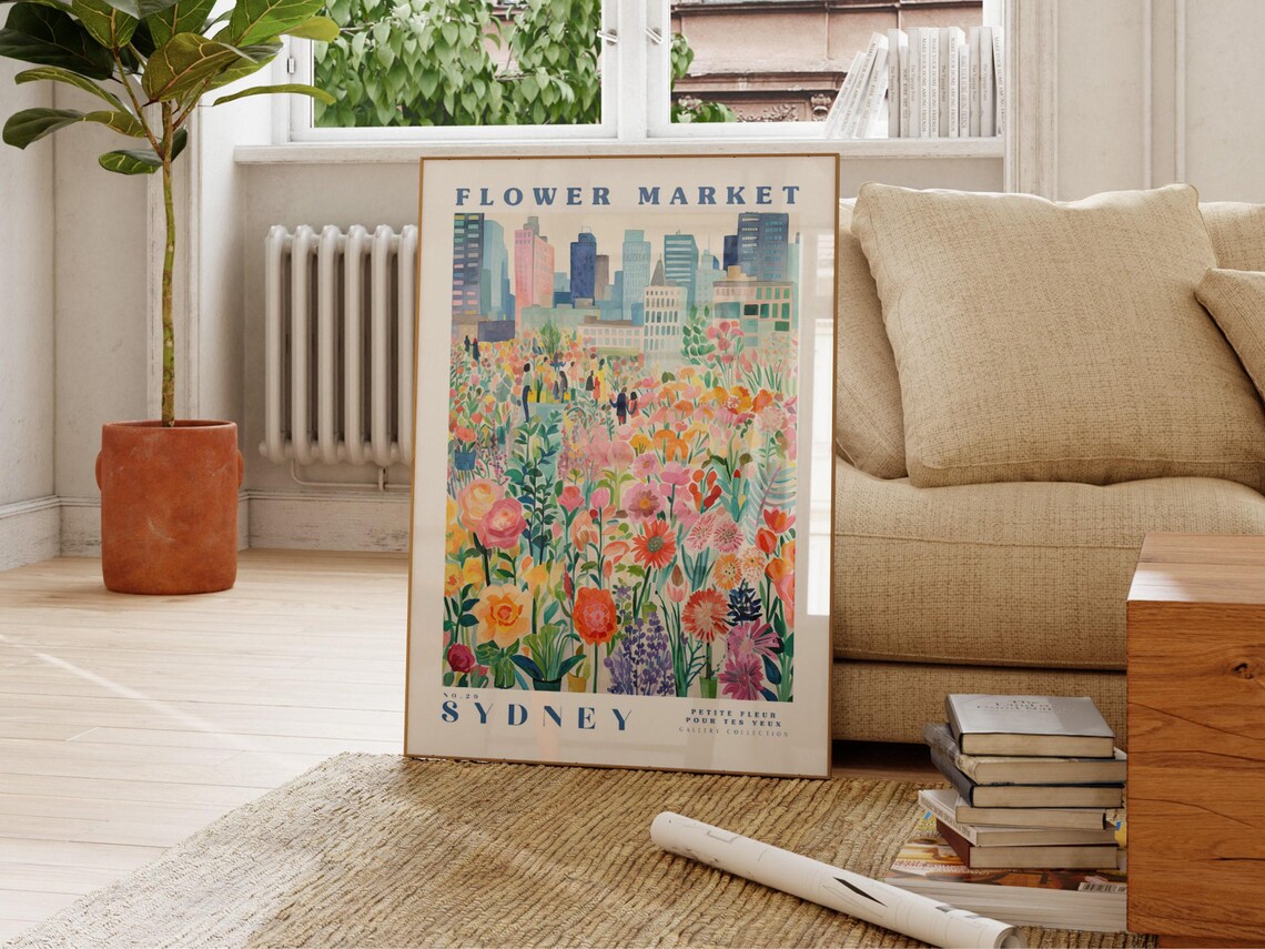 Sydney Flower Market Poster, Australia Travel Poster - Image 2
