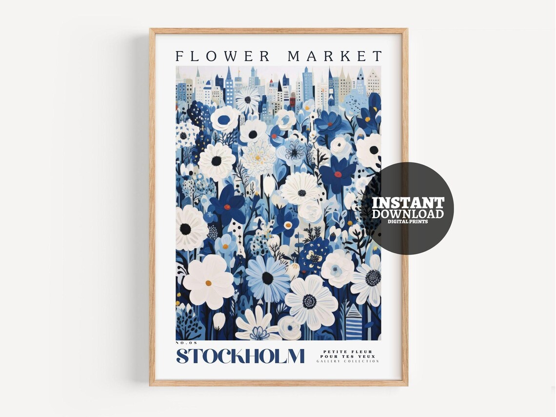 Flower Market, Botanical Prints, Stockholm