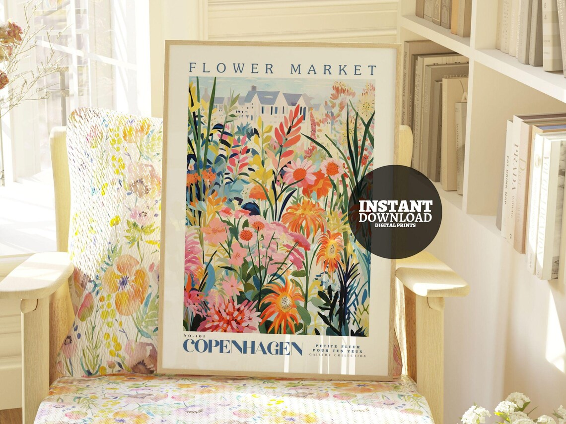 Flower Market Print Copenhagen Botanical Art Print - Image 2