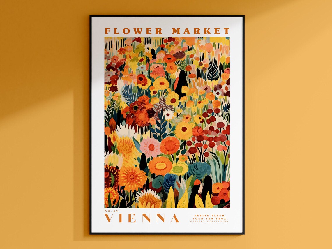 Vienna Flower Market Poster, Austria Travel Art