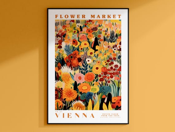 Vienna Flower Market Poster, Austria Travel Art