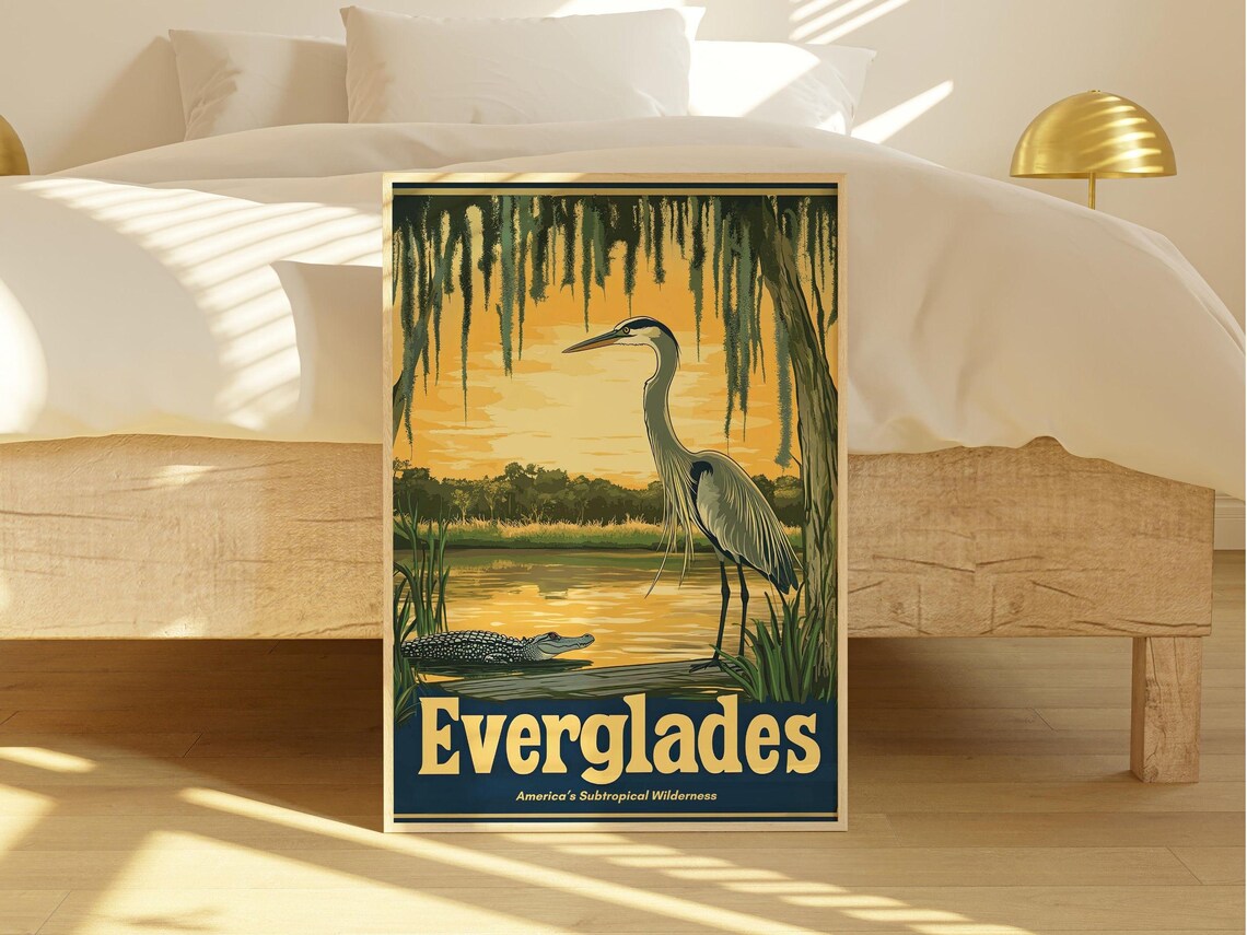 National Park Retro Travel Poster, Vintage Landscape