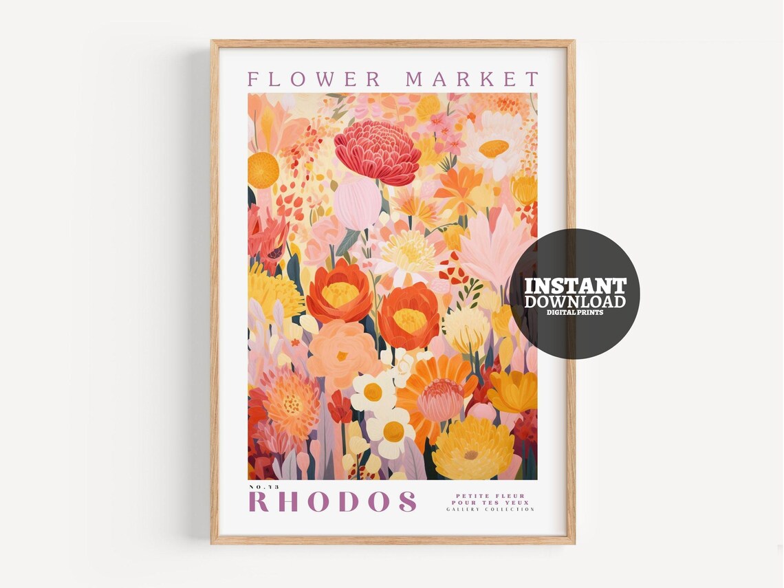 Flower Market Print, Botanical Floral Art Print - Image 2