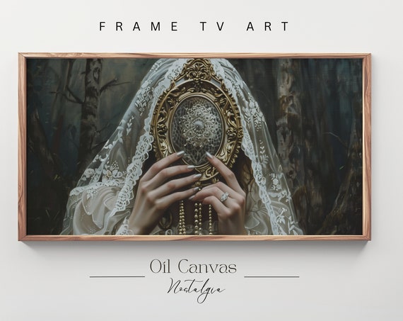 Mirrored Reverie Halloween Frame Tv Art Victorian Vintage Woman Decor Dark Academia And Gothic Moody