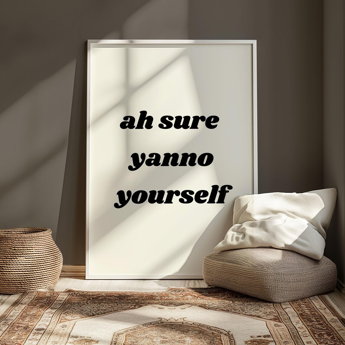 Pink Irish Quote Ah Sure Yanno Yourself Typography Art Print - Image 5